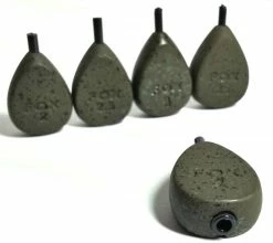 Fox Camotex Flat Pear In-Line Grooved Carp Leads - Inline leads