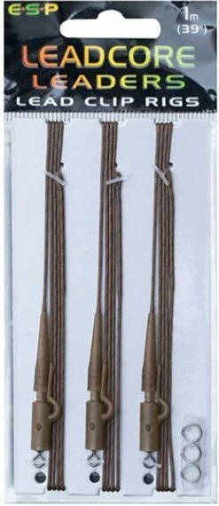 ESP Leadcore Leaders Lead Clips 1.0m - Ready made leaders -Carp Sales Store 42wogesq636687063290890065