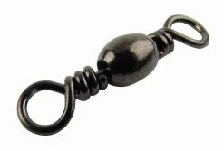 Mustad Black Barrel Swivels (77210) - Swivels & crimps