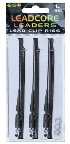 ESP Leadcore Leaders Lead Clips 1.5m - Ready made leaders