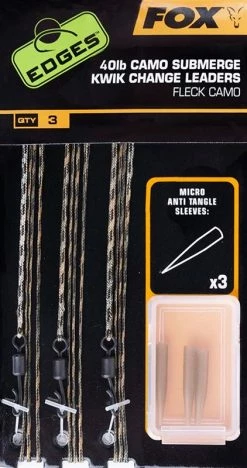 Fox Edges Submerge Camo Leaders Kwik Change - Ready made leaders