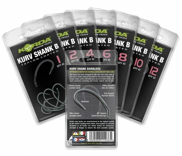 Korda Kurv Shank Barbless - Hooks 1 Korda Kurv Shank Barbless - Hooks