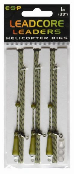 ESP Leadcore Leader Helicopter Rig 1.0m - Ready made leaders -Carp Sales Store heli20rig20green201m