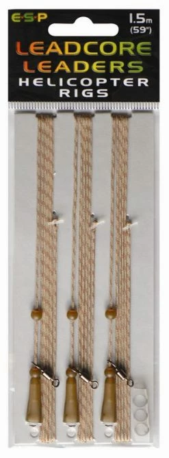 ESP Leadcore Leader Helicopter Rig 1.5m - Ready made leaders -Carp Sales Store heli20rig20sandy201.5m