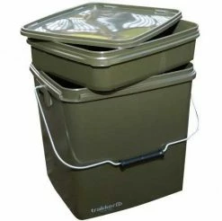 Trakker Olive Square Container 13lt plus Tray - Buckets
