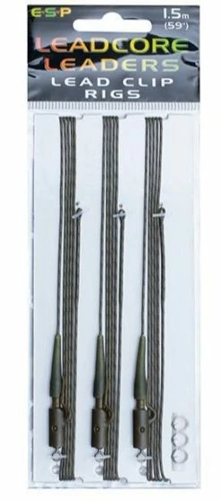 ESP Leadcore Leaders Lead Clips 1.5m - Ready made leaders -Carp Sales Store ravnub2v636686375154936449