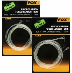 Fox Edges Fluorocarbon Fused Leader Kwik Change Swivel - Ready made leaders