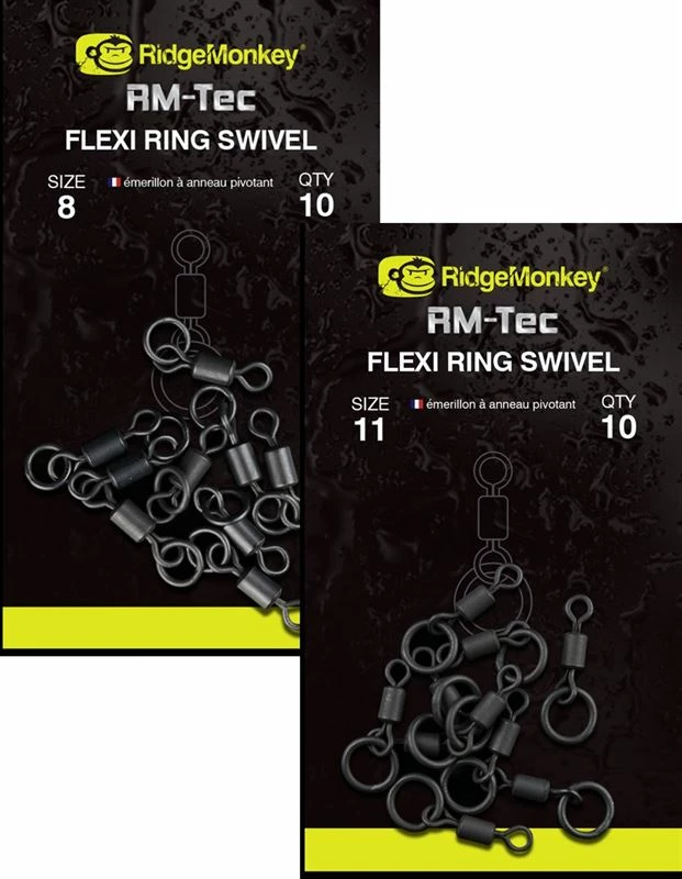 Ridge Monkey RM-Tec Flexi Ring Swivels - Swivels & crimps 1 Ridge Monkey RM-Tec Flexi Ring Swivels - Swivels & crimps