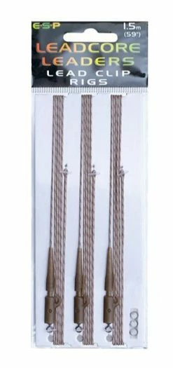 ESP Leadcore Leaders Lead Clips 1.5m - Ready made leaders -Carp Sales Store wq4xdxji636686375154936449